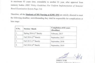 2018 Notice for mSN Students to complete Degree with in 3 years by hec guidelines1530513638.jpg